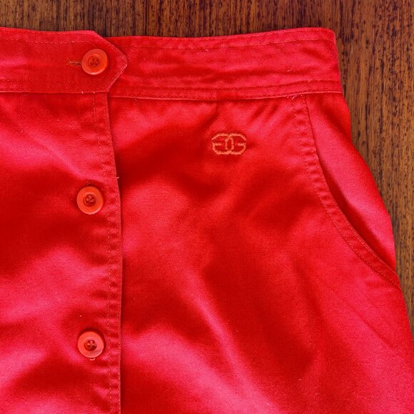 Givenchy Sport - Vintage Red Cotton High Waisted Midi Skirt - Picture 6 of 9